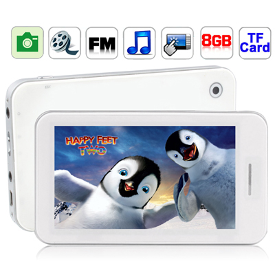 4.3 inch Touch screen 8GB MP5 Player with Camera, Support FM Radio, E-Book, Games, TV Out, Dictionary function (White) - Click Image to Close